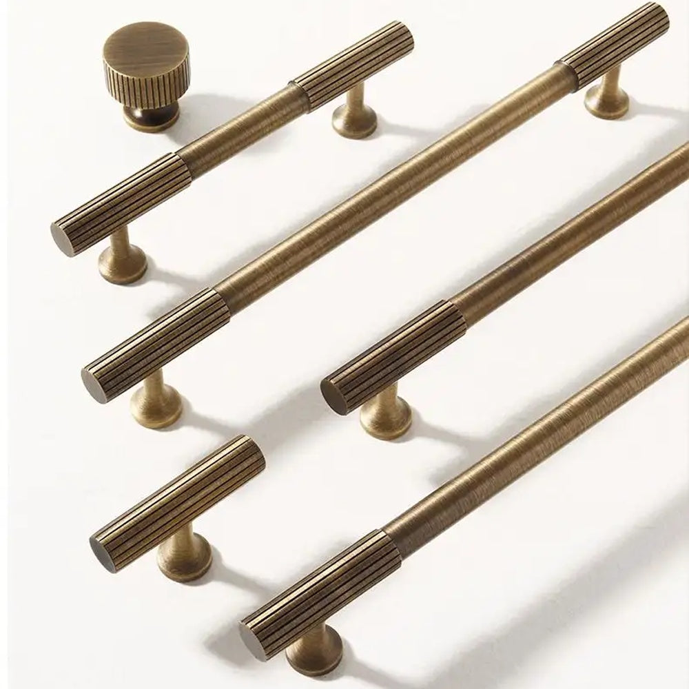 Luxury Stripe Pure Copper Antique Bronze Cabinet Handles