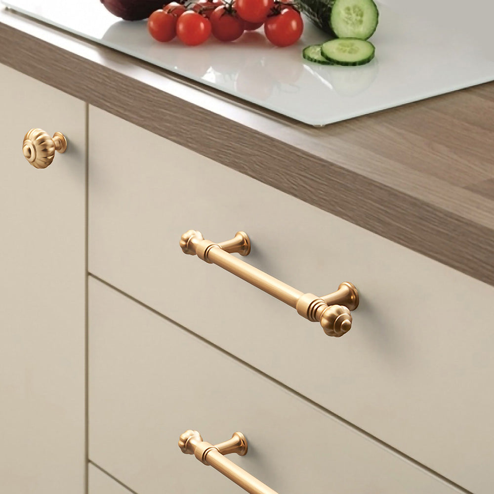 Gold Pumpkin Head Wardrobe Door Cabinet Handles