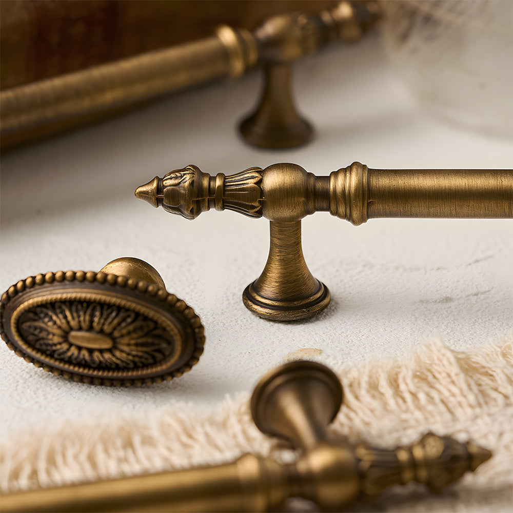 Antique Bronze Solid Brass Cupboard Handles & Cabinet Knobs