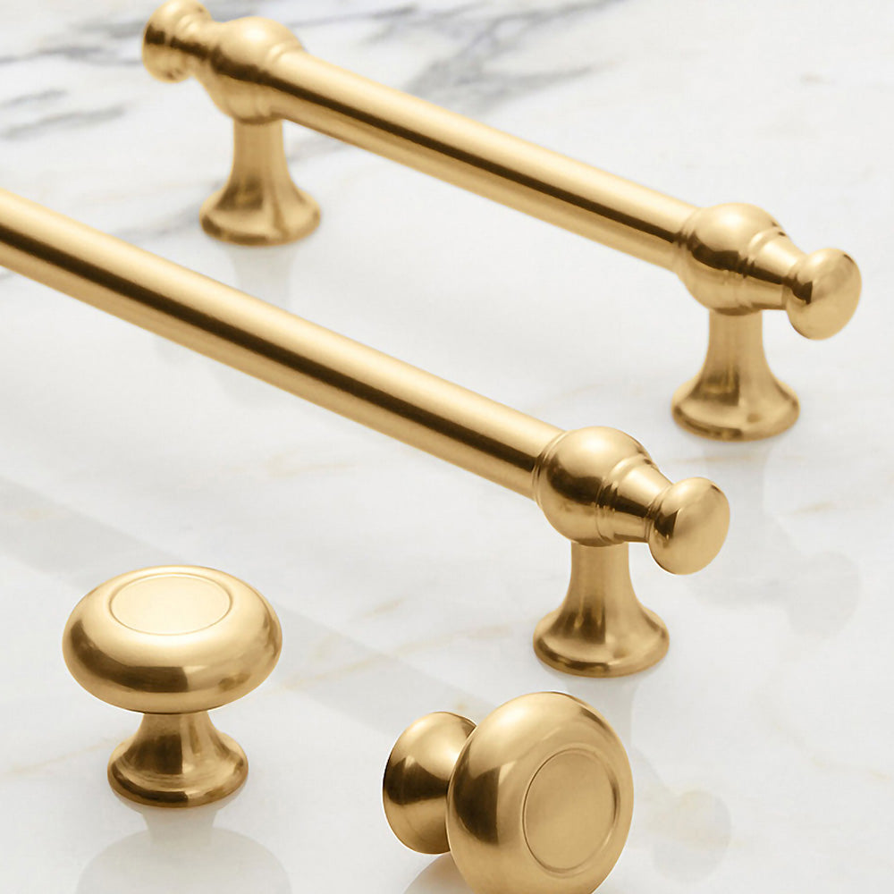 Simple Luxurious Bright Gold Kitchen Door Handles