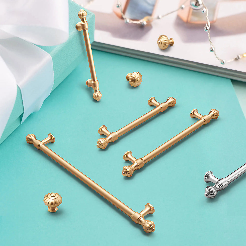 Gold Pumpkin Head Wardrobe Door Cabinet Handles