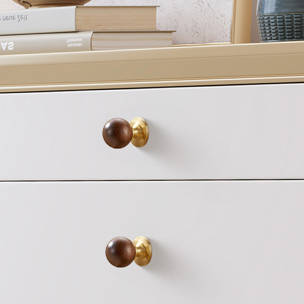 Vintage Solid Walnut Cabinet Knobs