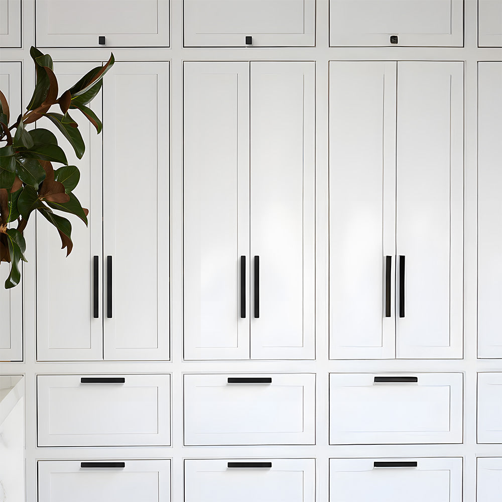 Matte Black Rectangle Shape Kitchen Cabinet Drawer Handles