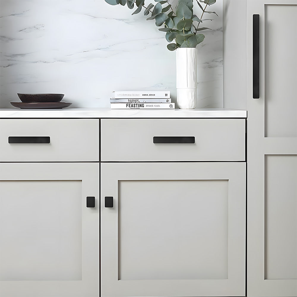 Matte Black Rectangle Shape Kitchen Cabinet Drawer Handles