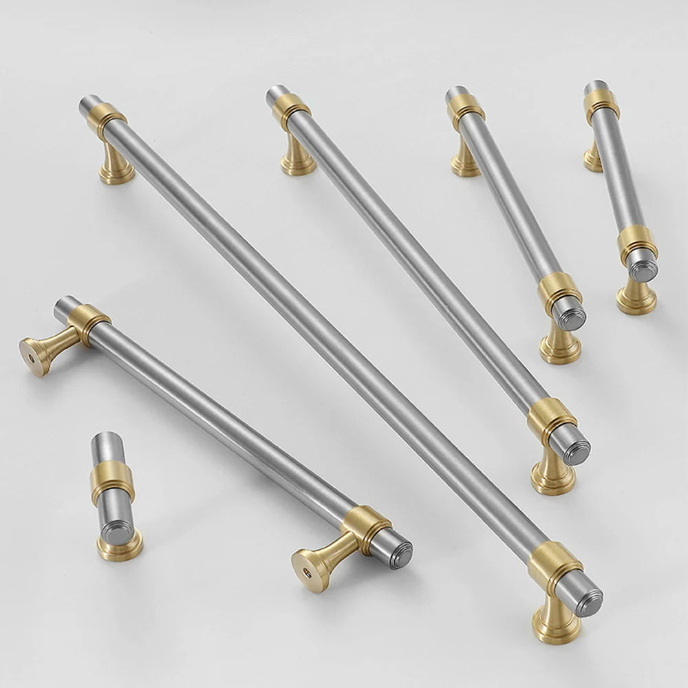 Modern Silver Stain Finish Kitchen Cabinet T Bar Handles Pulls