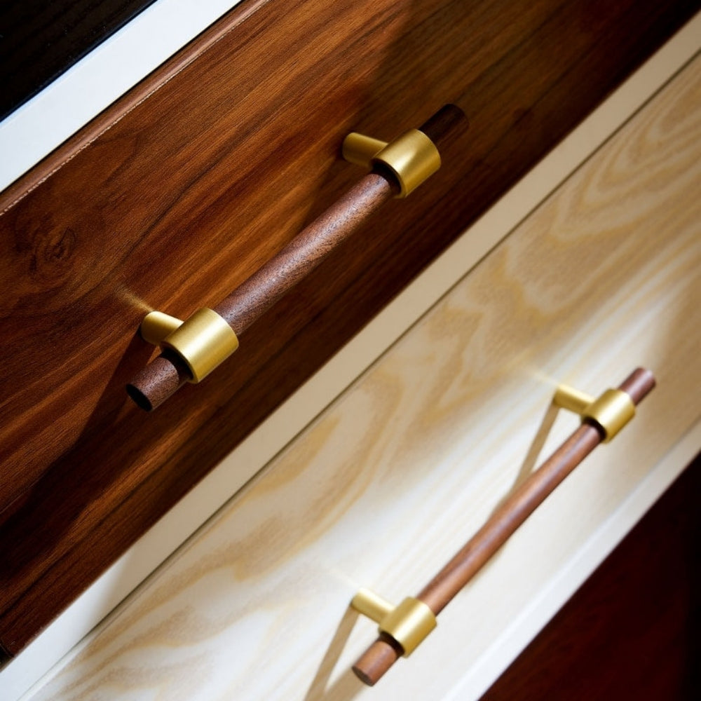 Vintage Wooden Brass Kitchen Cabinet Pulls And Handles