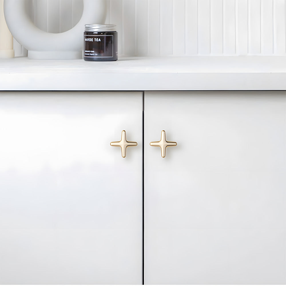 Gold Aluminium Star Cupboard Handles & Cabinet Knobs