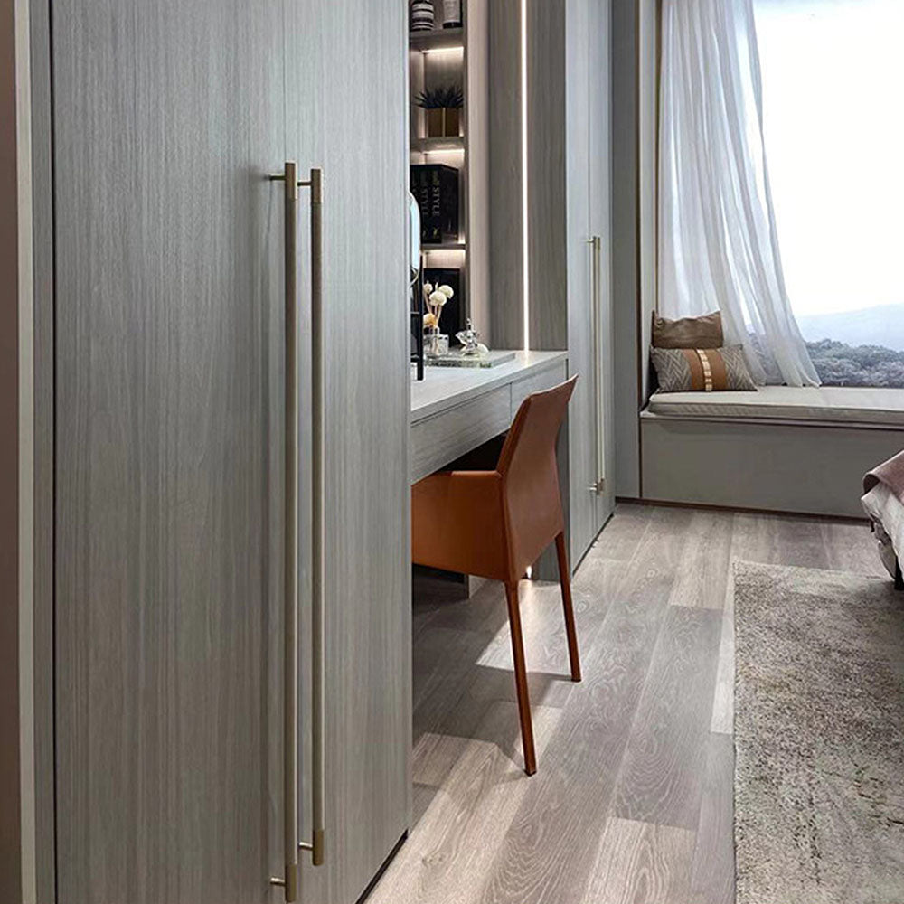 Modern Luxury Long Leather Aluminum Cabinet Door Handle