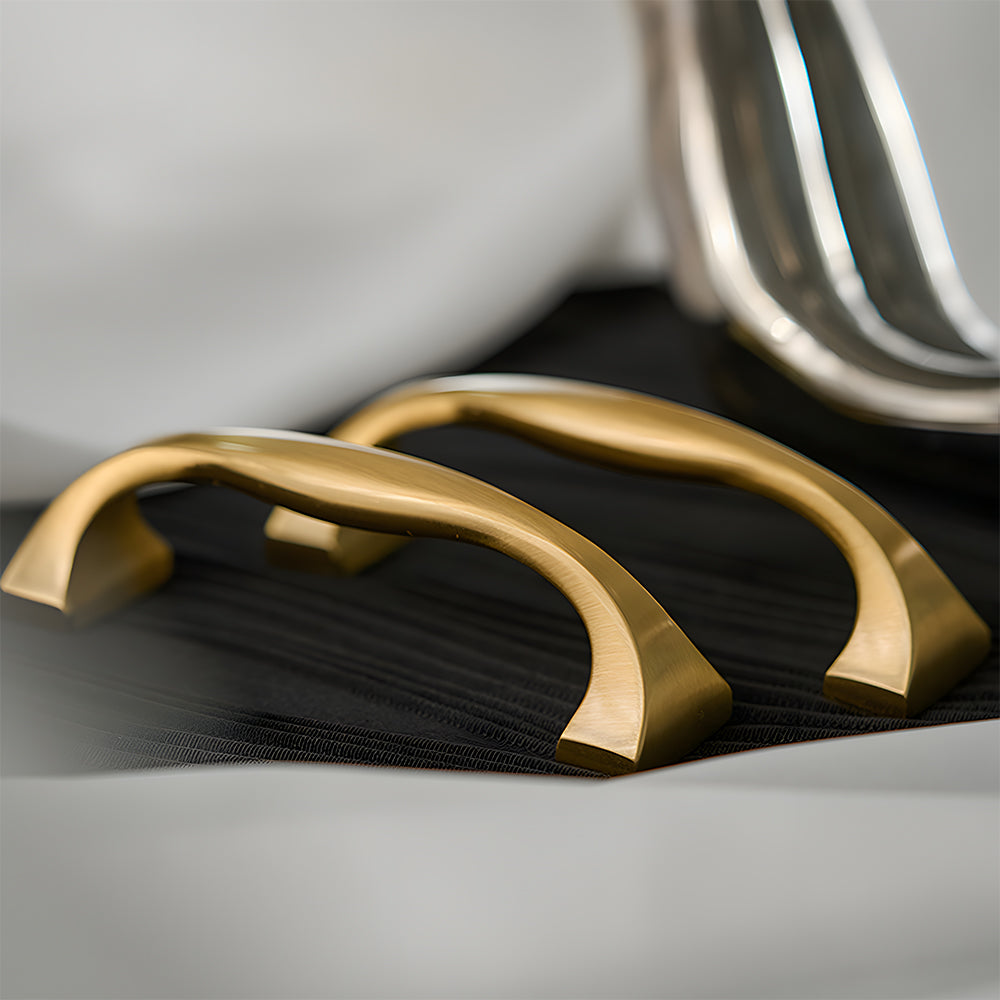 Antique Brass Finish Traditional Styled Cabinet Bow Handles