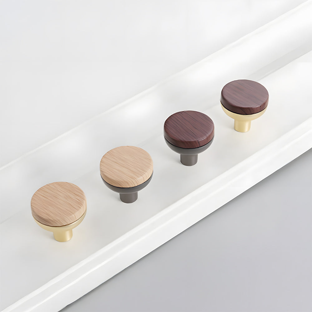 Natural Wood Two-Tone Cabinet Handles & Drawer Pulls for Cupboard