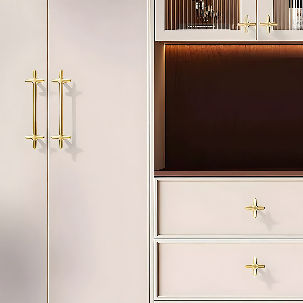 Polished Gold Aluminium Star Cupboard Handles & Cabinet Knobs