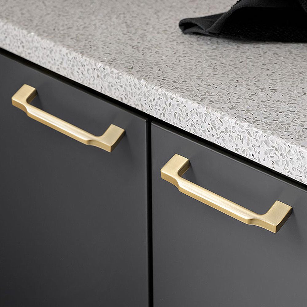 Gold Zinc Alloy Square Cabinet Pulls and Handles for Kitchen and Wardrobe