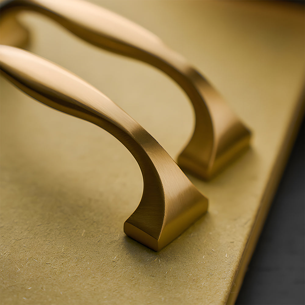 Antique Brass Finish Traditional Styled Cabinet Bow Handles
