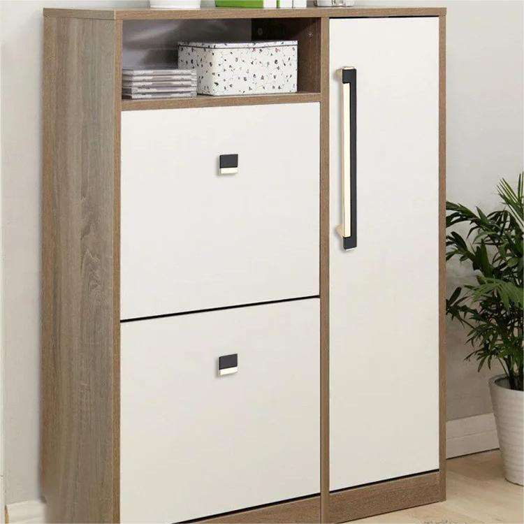 Black & Gold Zinc Alloy Square Kitchen Cupboard Handles