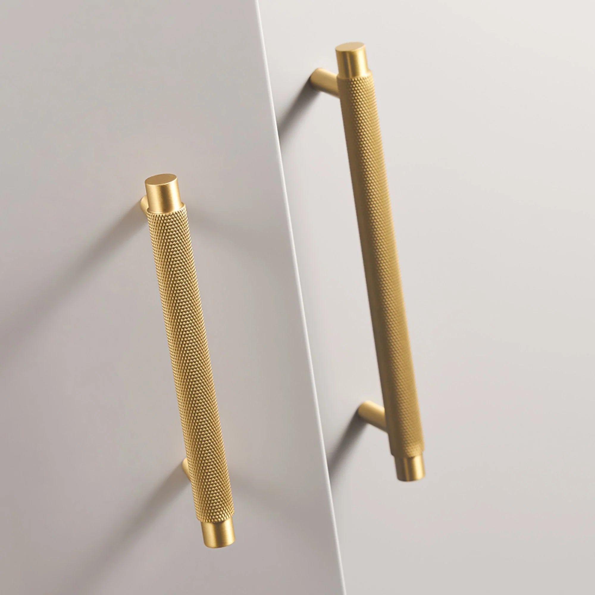 Gold Knurled T Bar Cabinet Handle Solid Brass