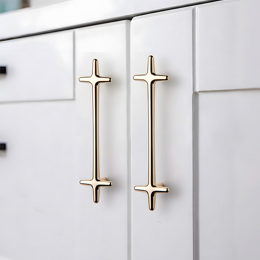 Polished Gold Aluminium Star Cupboard Handles & Cabinet Knobs