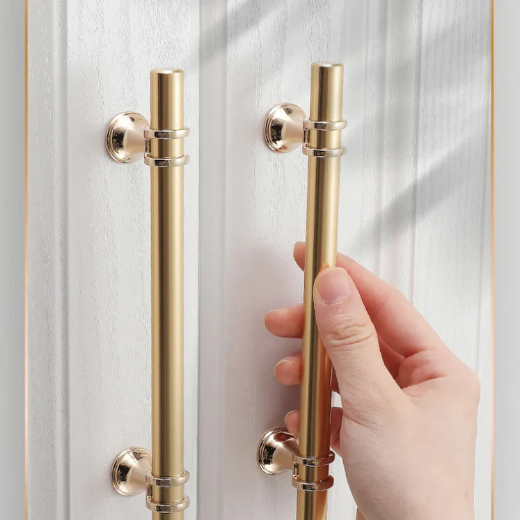 Gold Zinc Alloy European Style Cabinet Pull Handles for Kitchen