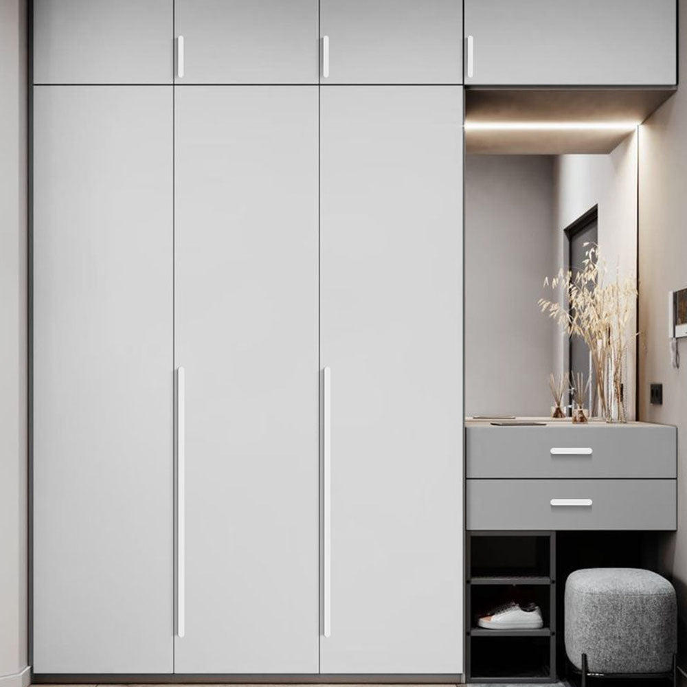 Large White Aluminum Cabinet Drawer Handles for Bedroom