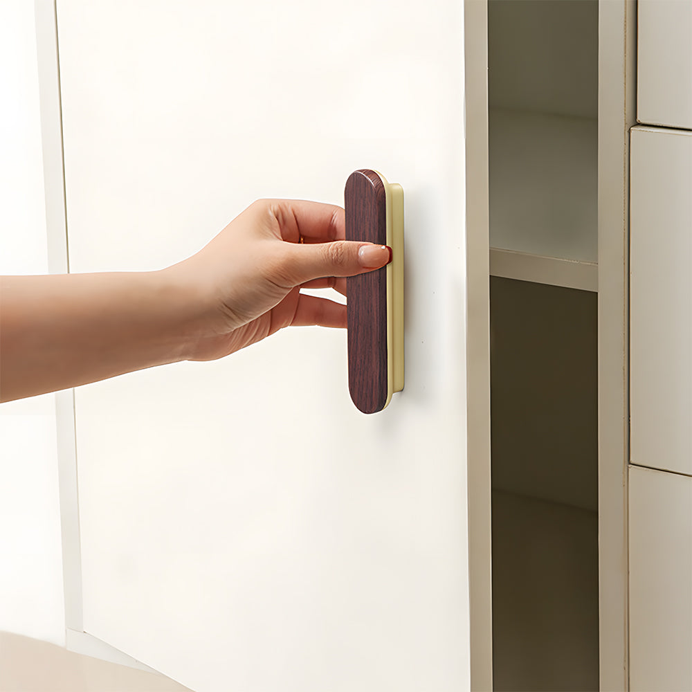 Natural Wood Two-Tone Cabinet Handles & Drawer Pulls for Cupboard