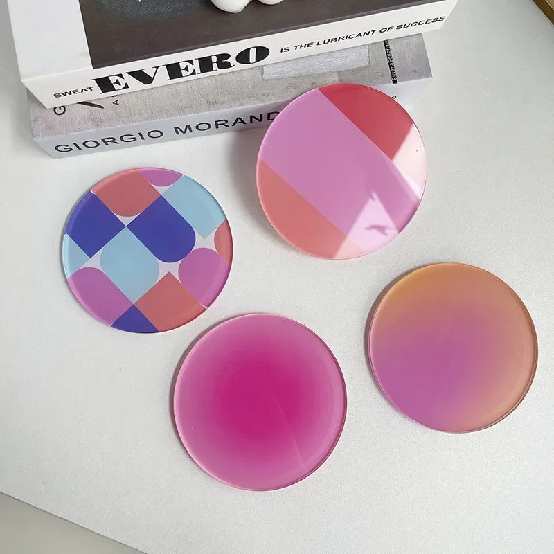 4 Pack Acrylic Waterproof Heat Insulation Anti-slip Coasters