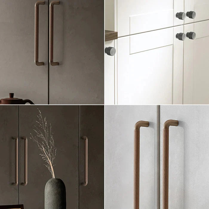 Brown Knurled Design Cupboard Door T Bar Pull Handles
