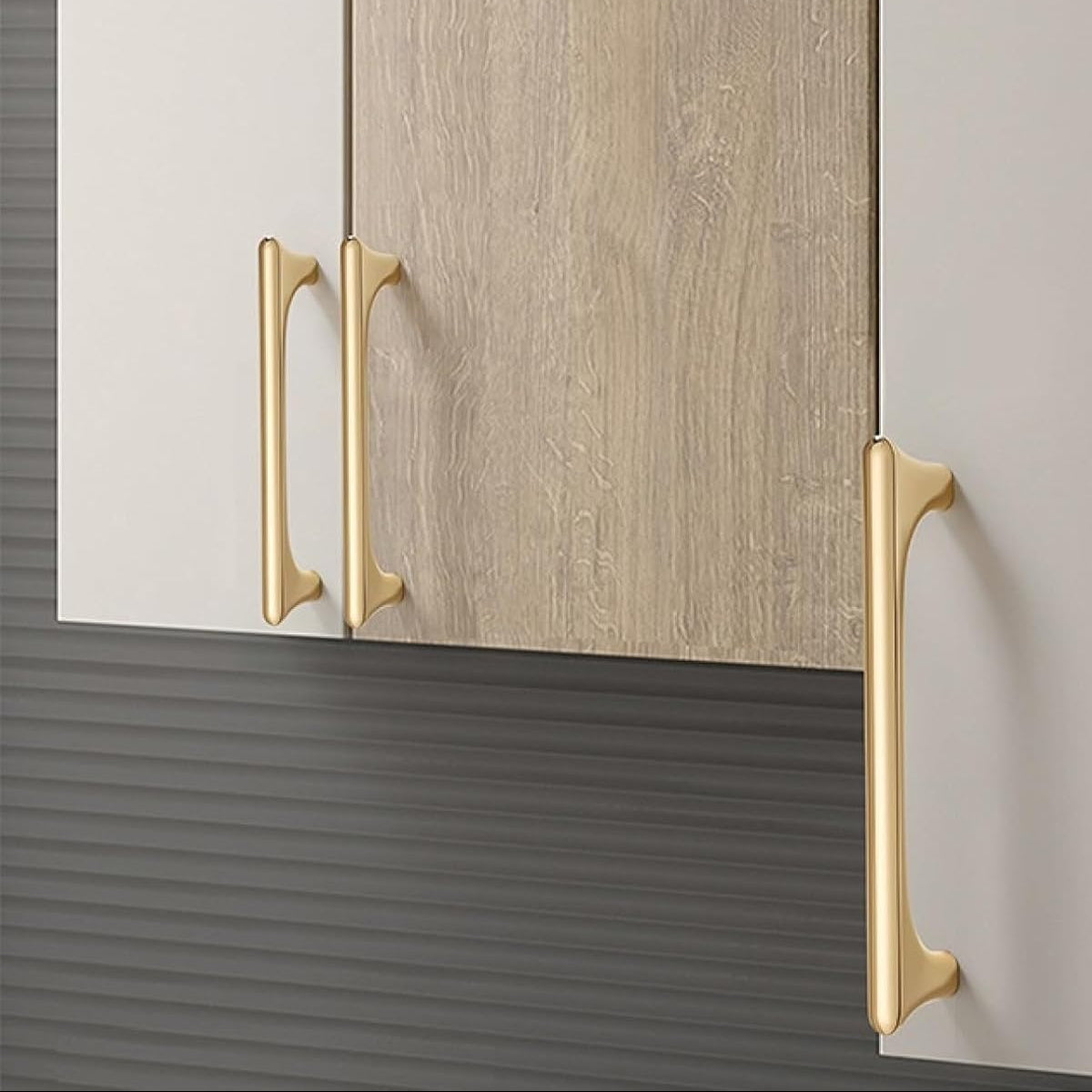 Polished Gold Zinc Alloy Cabinet Handles For Kitchen