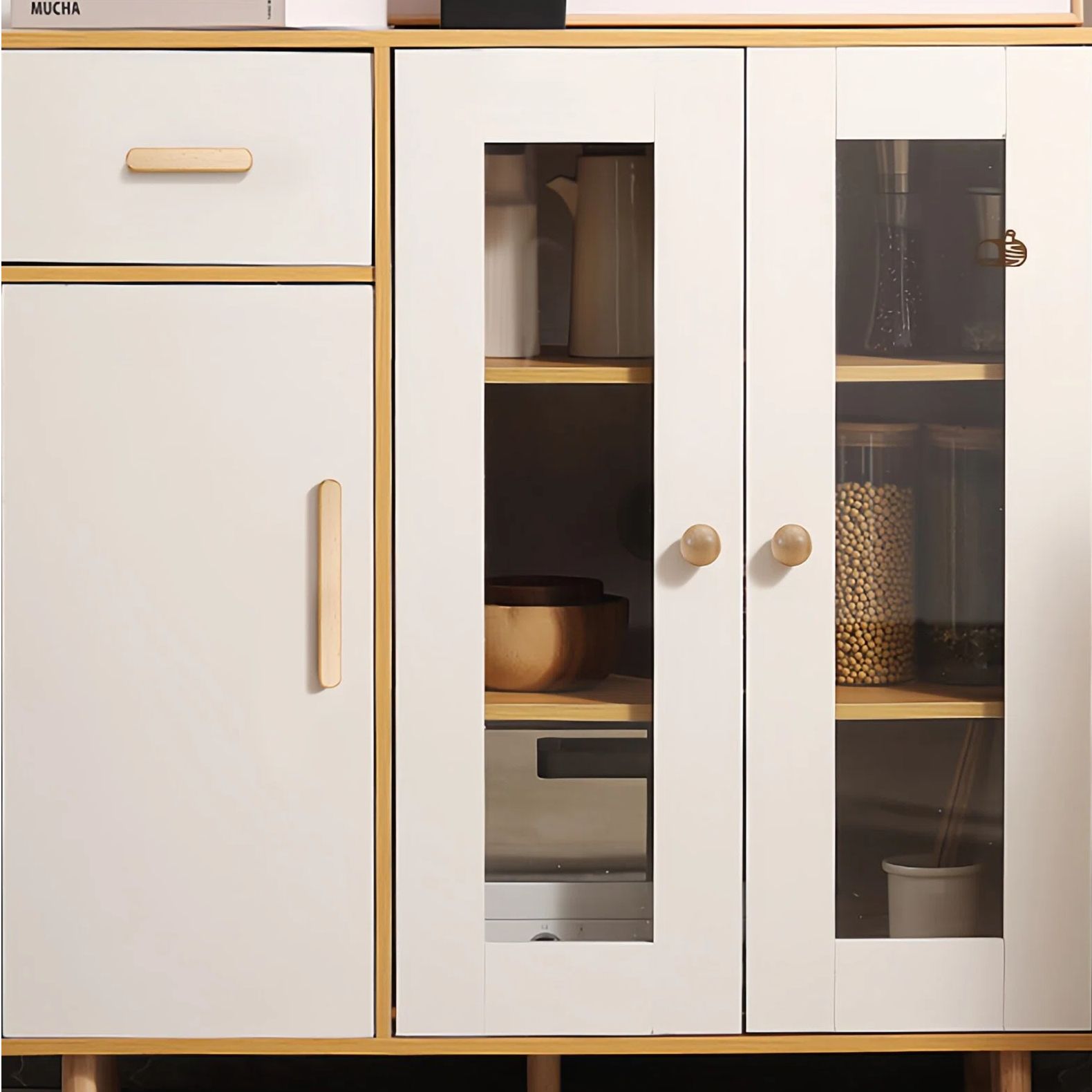 Modern Beech Cupboard Pulls for Kitchen