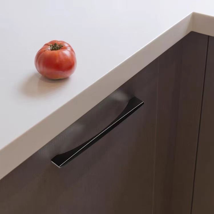 Aluminum Alloy Matte Black Bow Pull Cabinet Handles for Kitchen