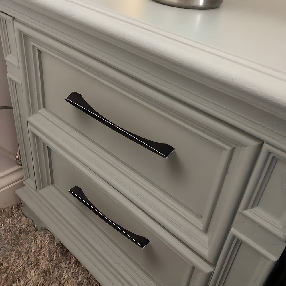 Aluminum Alloy Matte Black Bow Pull Cabinet Handles for Kitchen