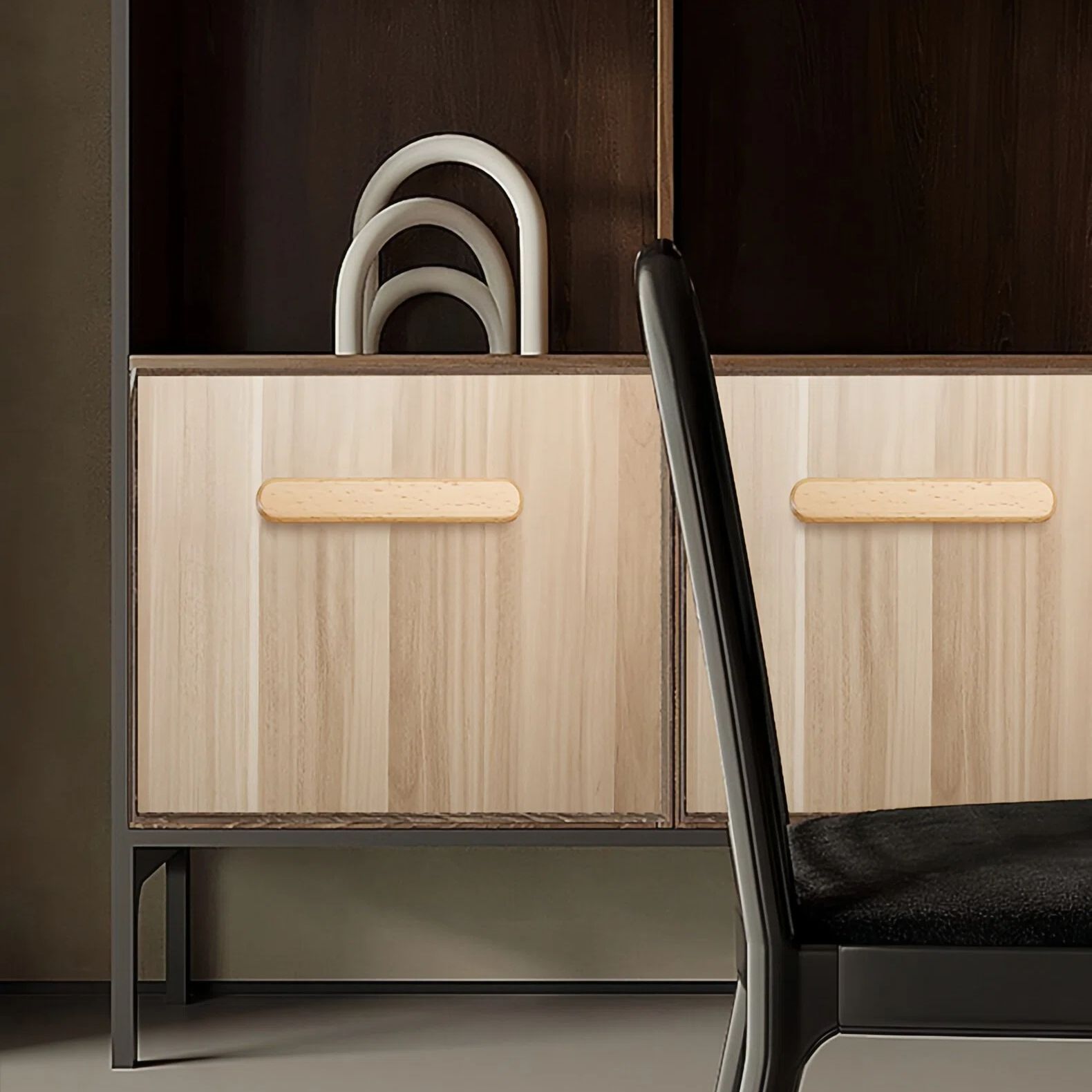 Modern Beech Cupboard Pulls for Kitchen