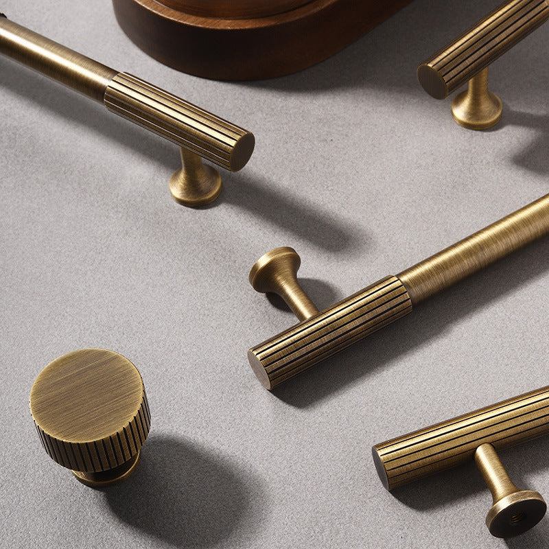 Luxury Stripe Pure Copper Antique Bronze Cabinet Handles