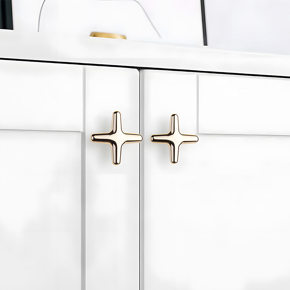 Polished Gold Aluminium Star Cupboard Handles & Cabinet Knobs