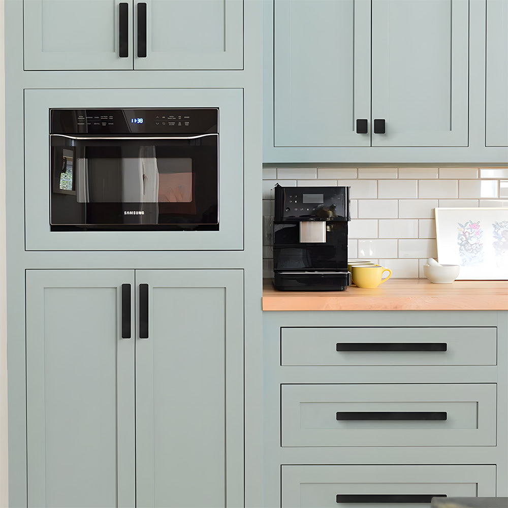 Matte Black Rectangle Shape Kitchen Cabinet Drawer Handles