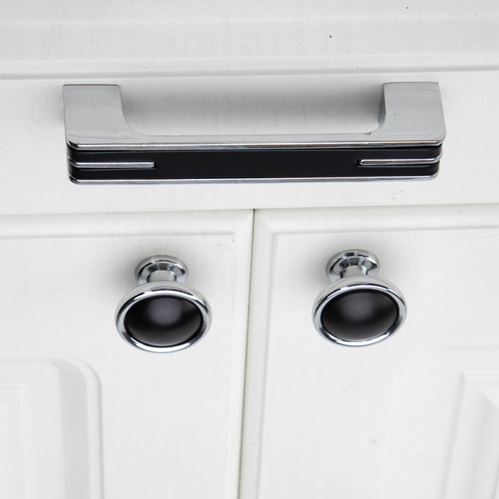 Modern Black and Chrome Kitchen Cabinet Handles