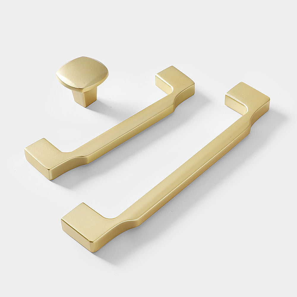 Gold Zinc Alloy Square Cabinet Pulls and Handles for Kitchen and Wardrobe