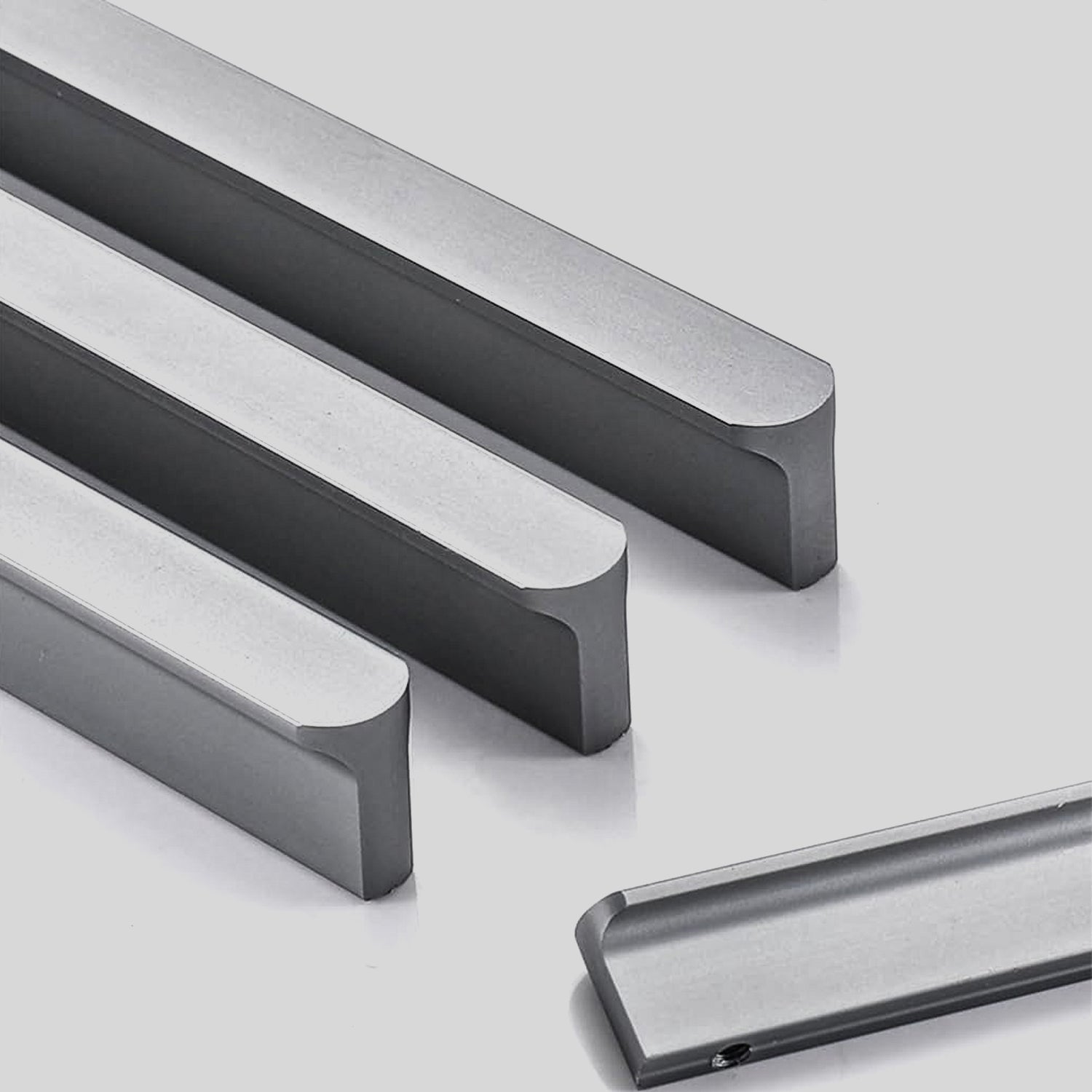 Dark Grey Aluminum Alloy Bedroom Drawer Handles Pulls