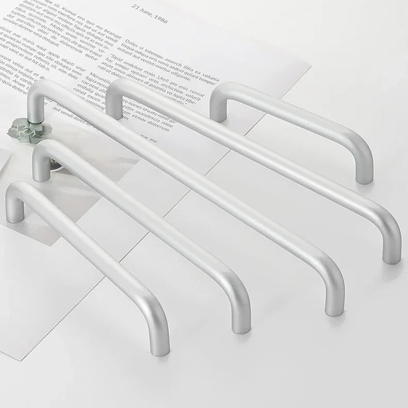 Silver Aluminum Alloy Kitchen Cabinet Handles For Wardrobe Drawer Dresser