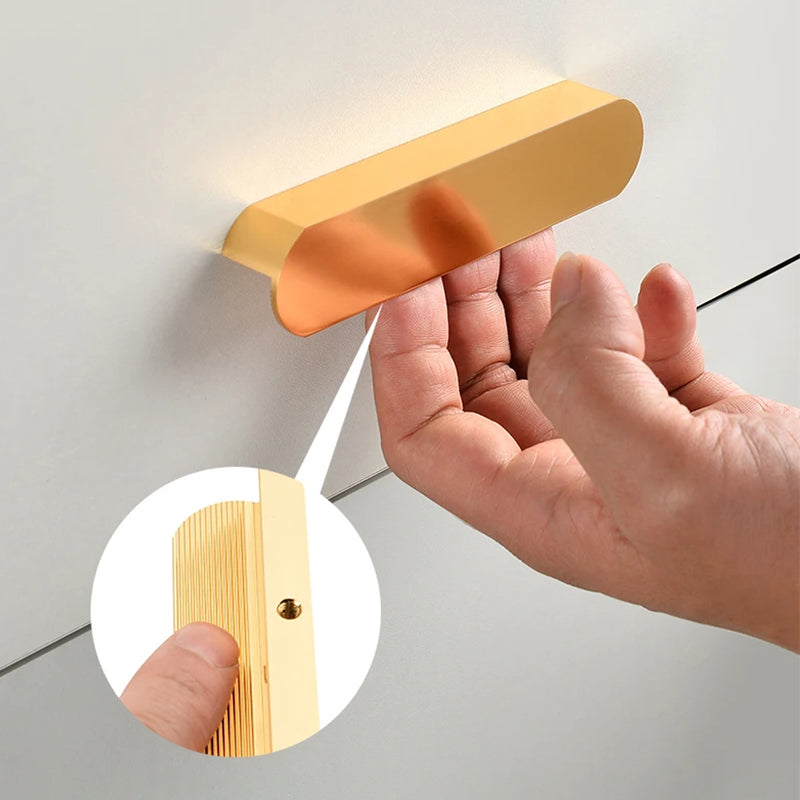 Modern Gold Aluminum Alloy Cupboard Handles Cabinet Drawer Door Pulls