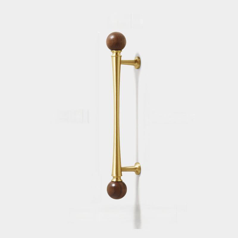 Vintage Walnut Brass Gold Cabinet Drawer Handles