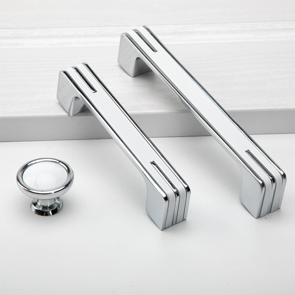 Black and Chrome Modern Cabinet Handles for Kitchen and Drawers