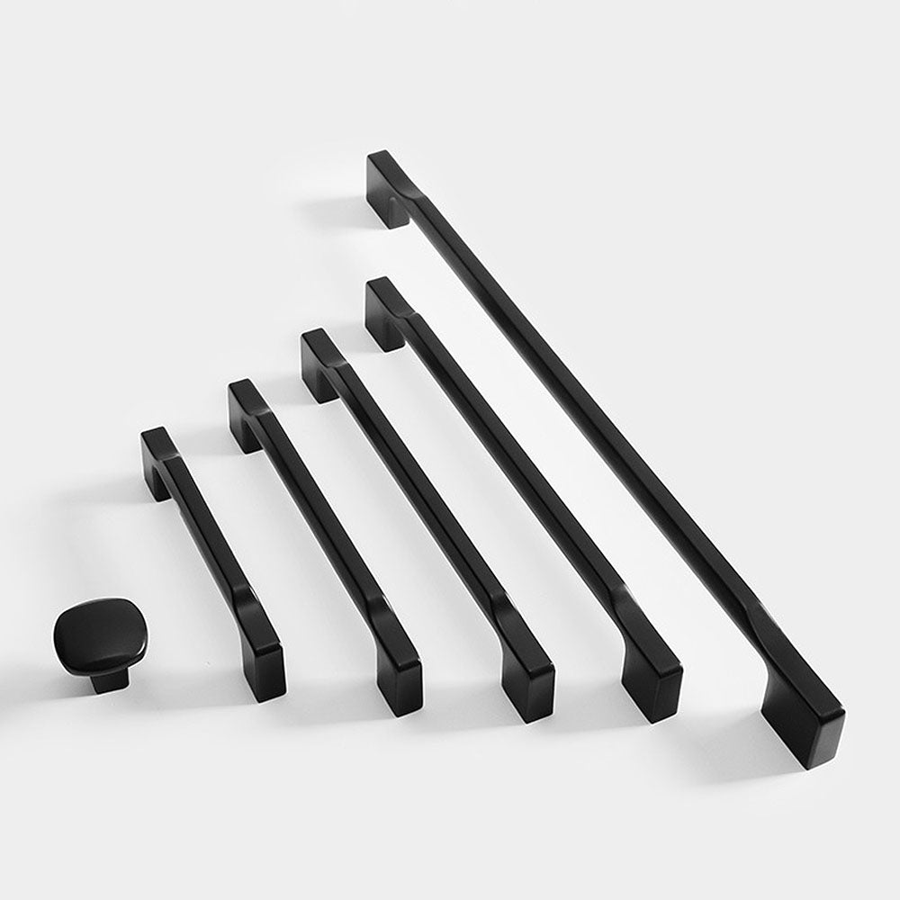 Elegant Black Zinc Alloy Square Cabinet Pulls and Handles