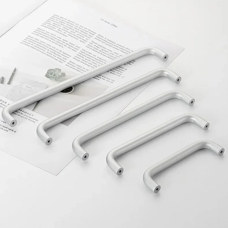 Silver Aluminum Alloy Kitchen Cabinet Handles For Wardrobe Drawer Dresser