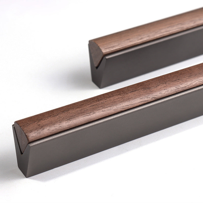 Minimalist Walnut Wood Cabinet Drawer Handles