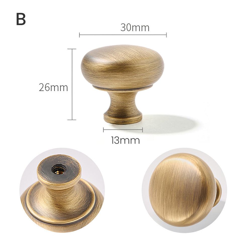Vintage Bronze Solid Brass Cabinet Knobs with Backplate