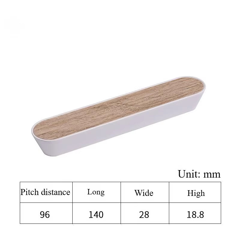 Nordic Wood Grain Cabinet Handles Aluminum Alloy Drawer Pulls