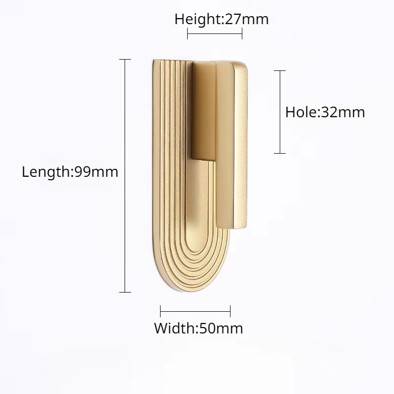 Golden Cabinet Handles Modern Minimalist Drawer Wardrobe Pulls