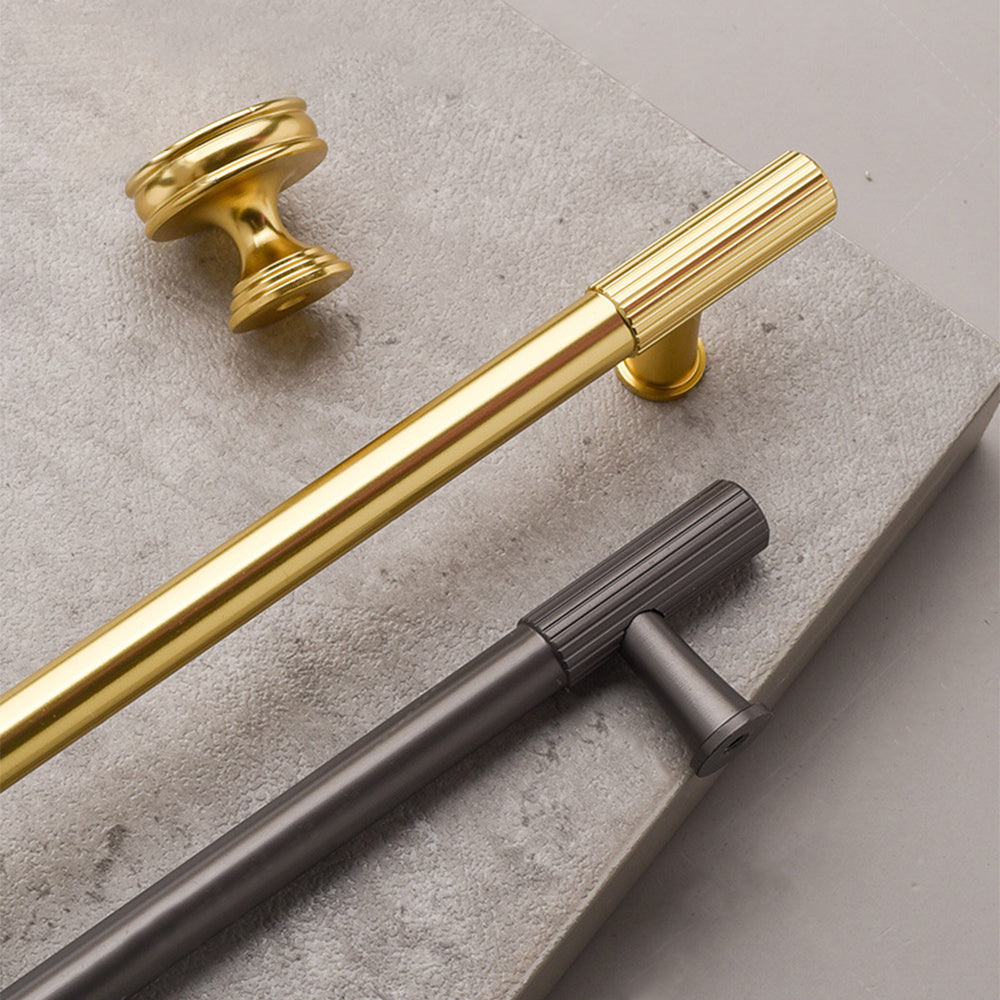 Black Polished Finish Lines Style Kitchen Cabinet T Bar Pulls