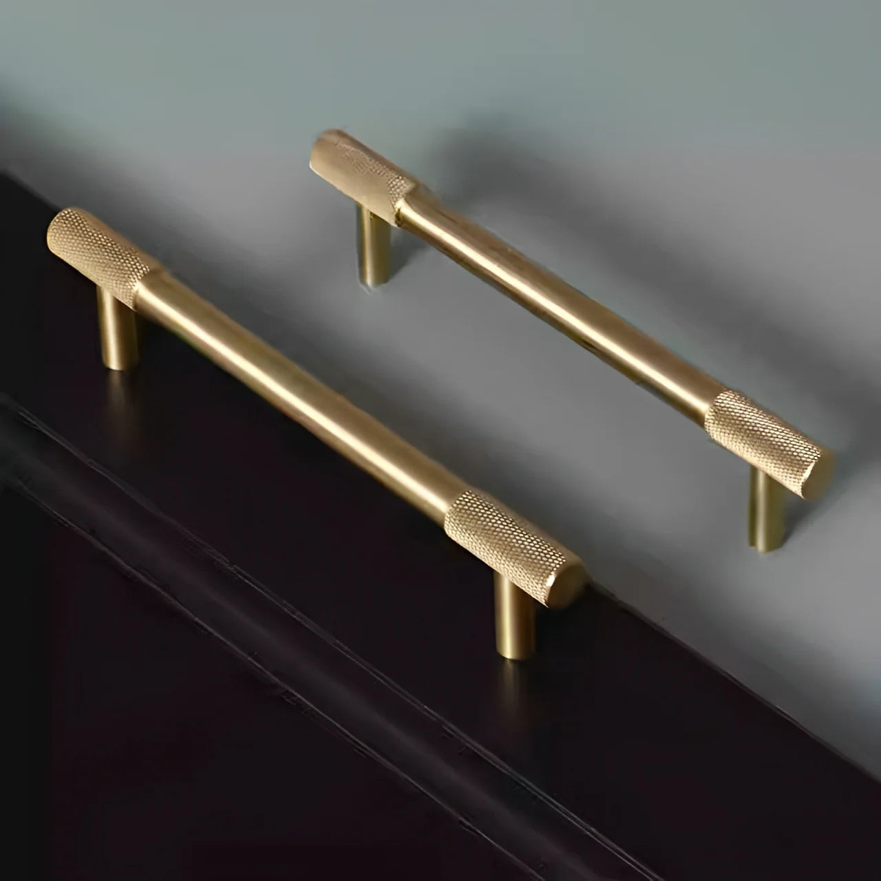 Solid Gold Brass Knurled Design Kitchen Unit Drawer Bar Handles