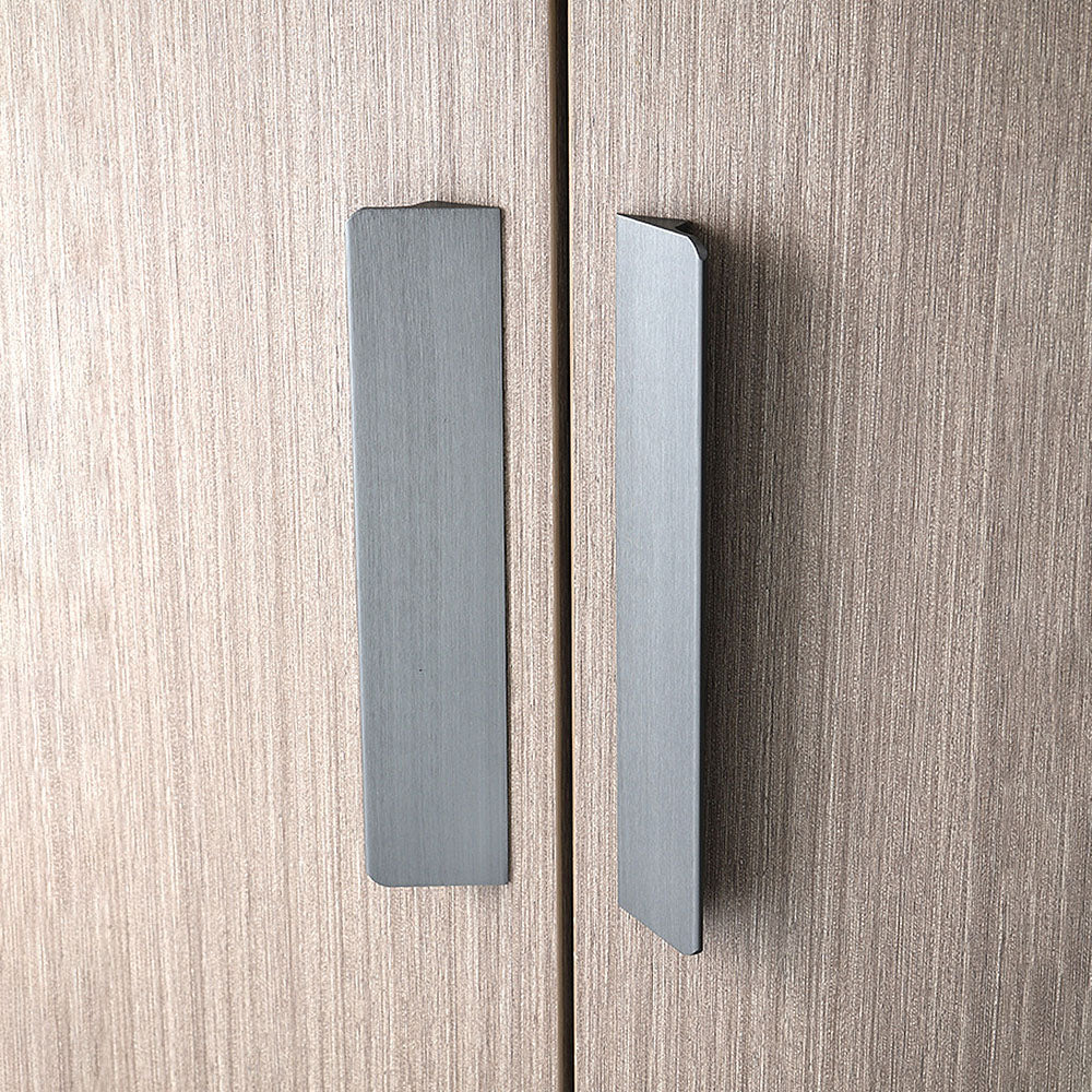 Brushed Grey Invisible Cabinet Edge Pull Handles for Kitchen