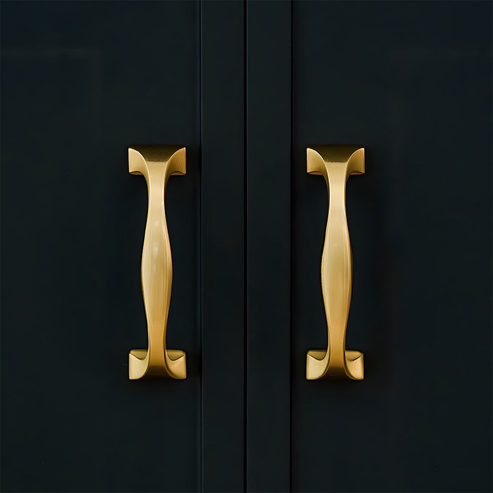 Antique Brass Finish Traditional Styled Cabinet Bow Handles